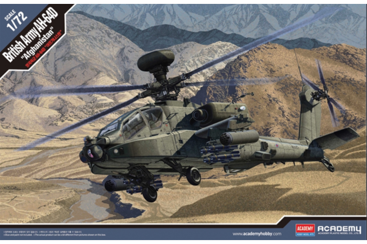 Academy British Army AH-64D 1:72 scale kit model 