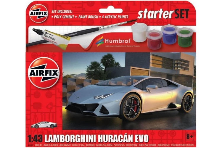 Airfix Starter Set Lamborghini Huracan Evo  1:43 scale model kit