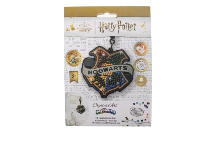 Crystal Art Bag Charms Hogwarts Badge