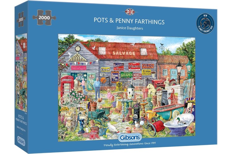 Gibsons POTS & PENNY FARTHINGS 2000 piece jigsaw puzzle 
