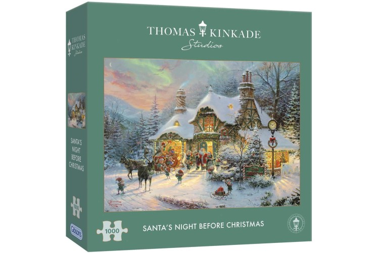 Gibsons Thomas Kinkade Santa’s Night Before Christmas 1000 pieces Jigsaw Puzzle