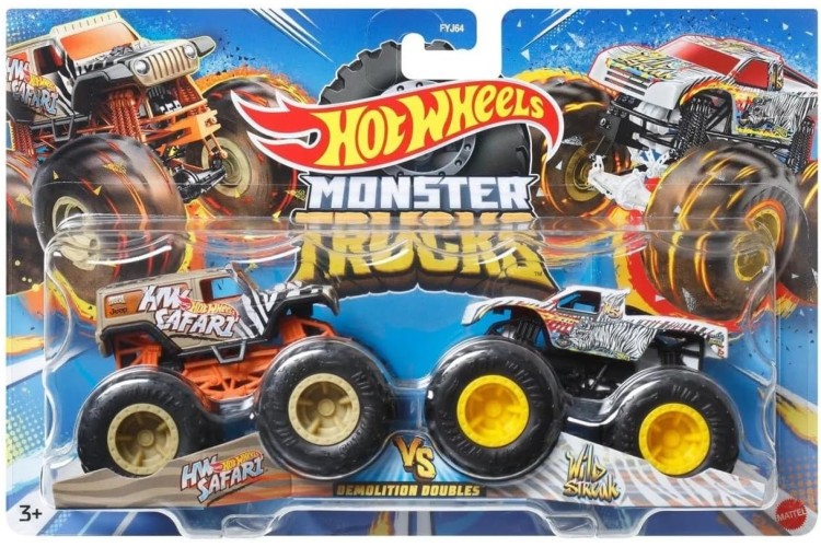 Hot Wheels Monster Trucks Demolition Doubles  Haw Safari & Wild Streak