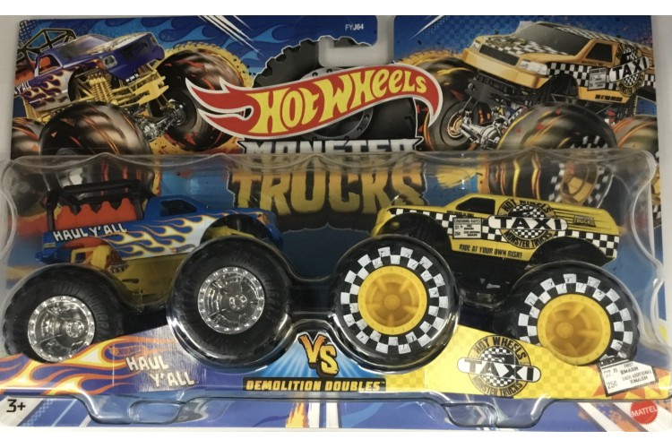 Hot Wheels Monster Trucks Demolition Doubles Haul Y’All & Taxi