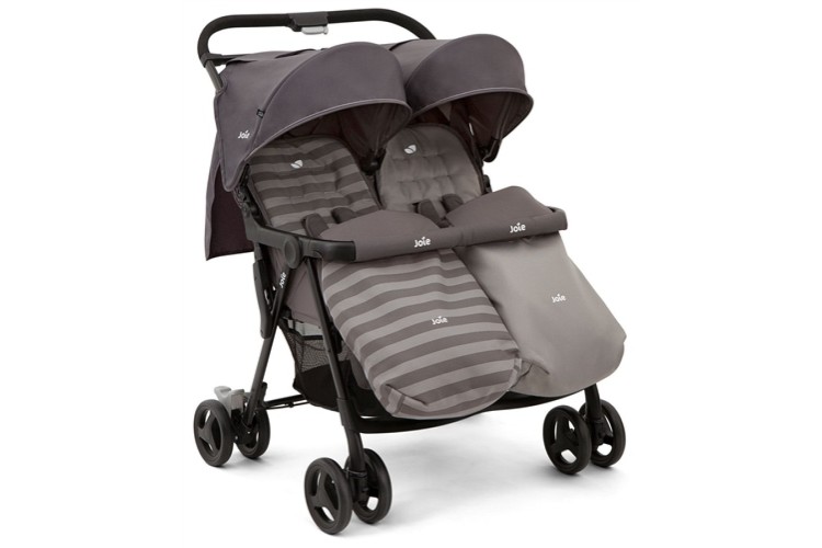 Joie Aire twin stroller dark pewter with footmuffs