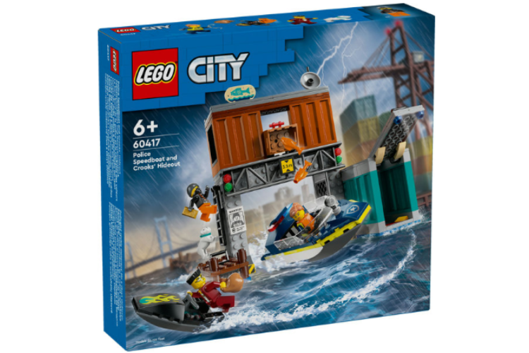Lego City 60417 Police Speedboat and Crook's Hideout 