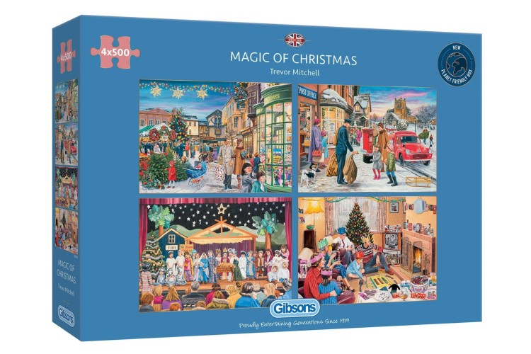 Gibsons Magic of Christmas 4x500 puzzles 
