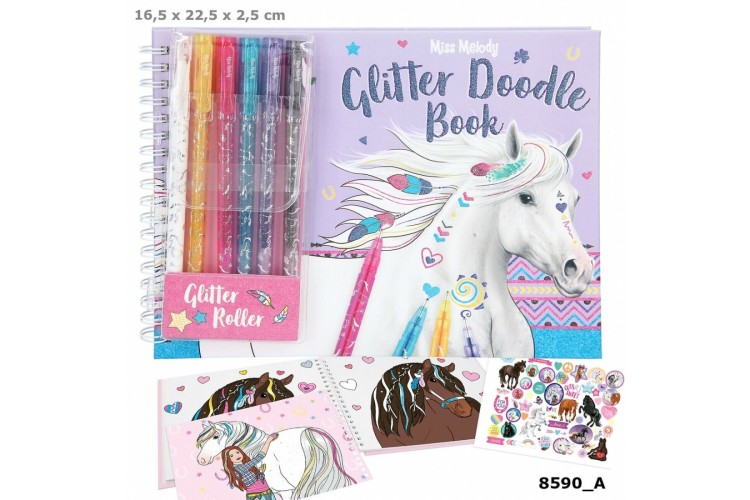 Top Model Miss Melody Glitter Doodle Book