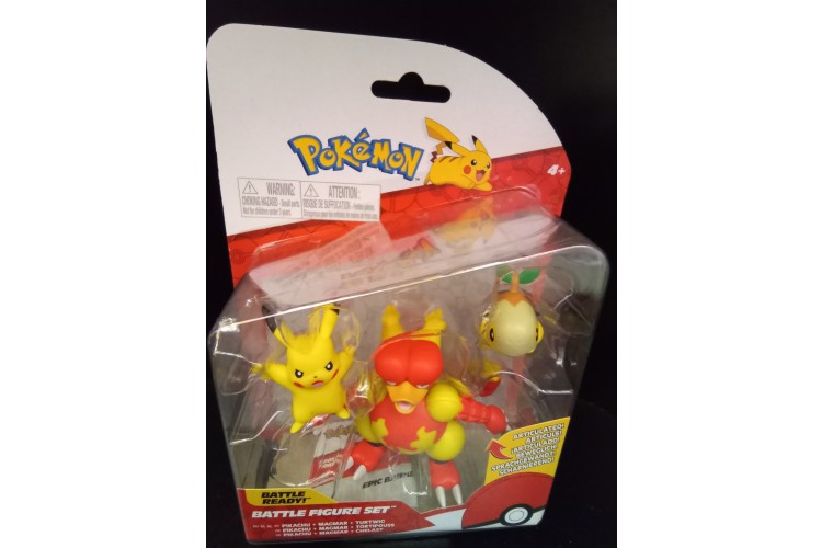 Pokémon Battle Figure Pikachu Magmar Turtwig