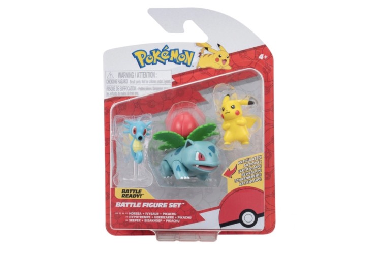 Pokémon Battle Figure Set Horsea, Ivysaur and Pikachu