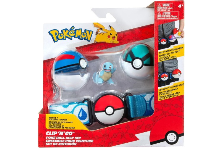 Pokémon clip n go Pokeball belt set Squirtle 