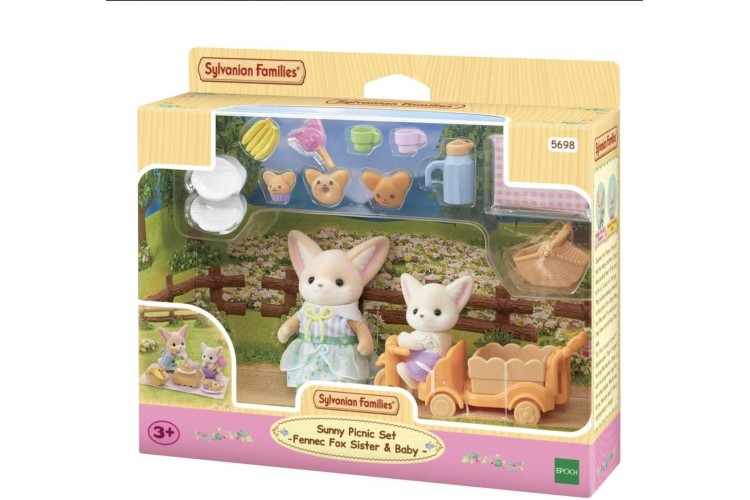 Sylvanian Families Sunny Picnic Set Fennec Fox Sister & baby