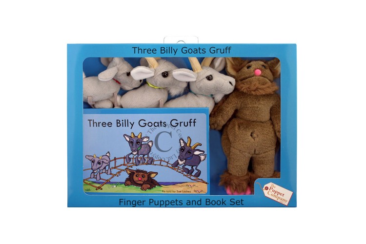 Puppet Company Three Billy Goats Gruff Finger Puppet Book Set