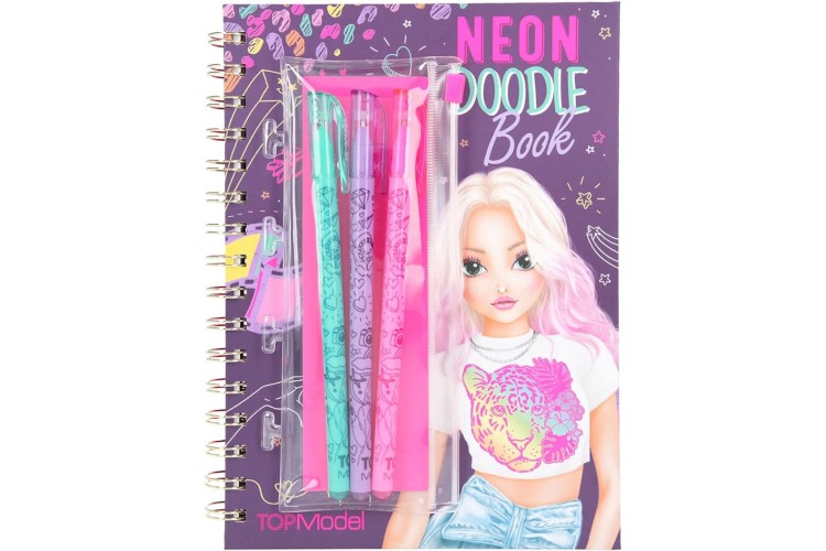 TOPModel Neon Doodle Book with Pens