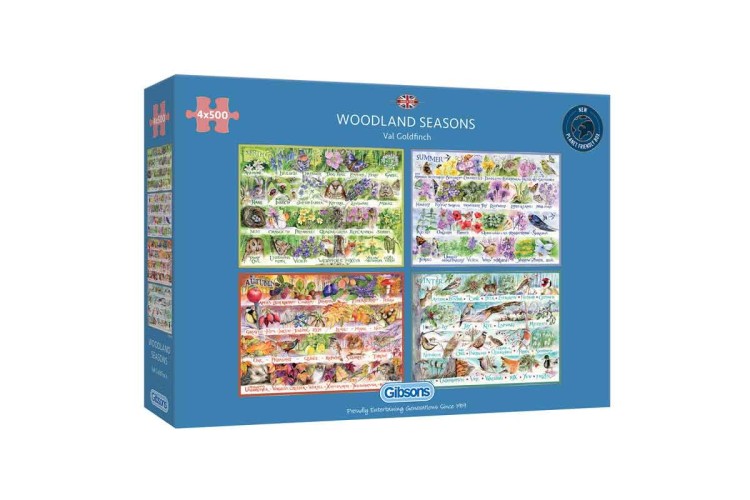 Gibsons Woodland Seasons 4x500pc Puzzles